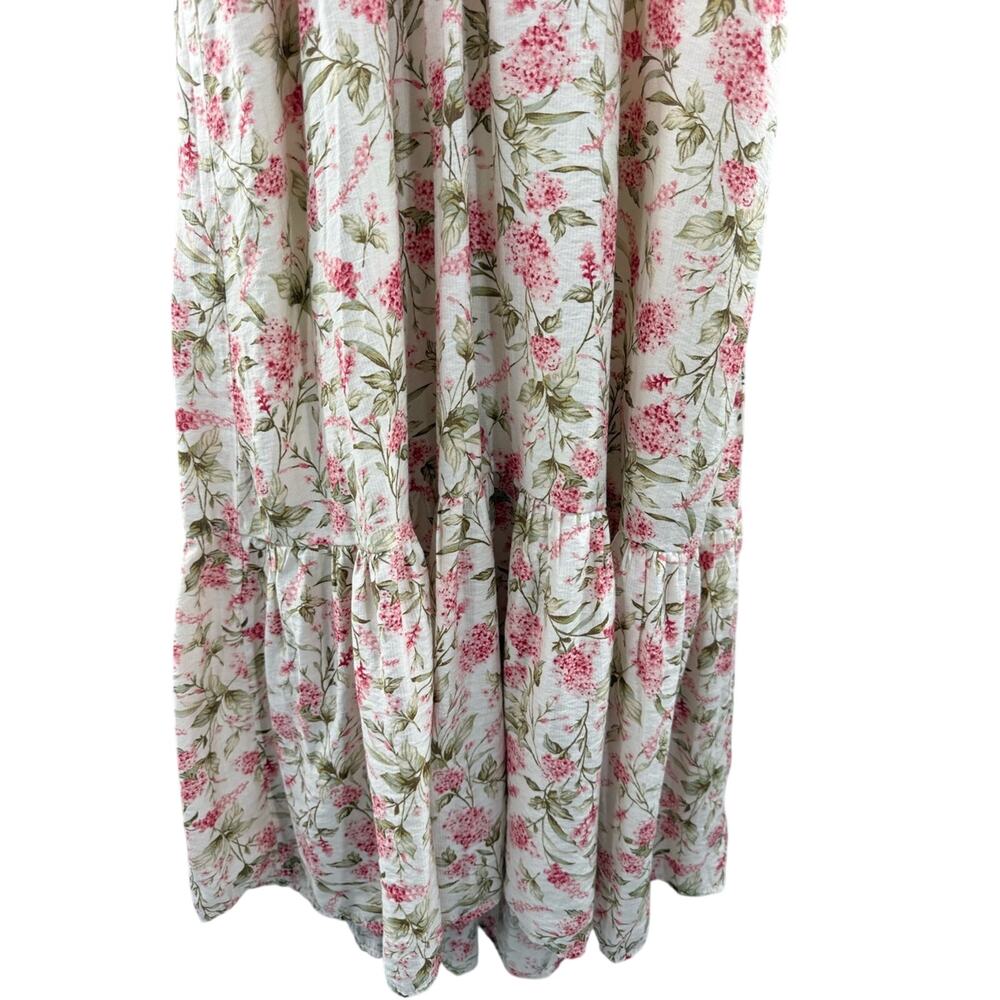 MINE ANTHROPOLOGIE FLORAL LACE TRIM RIBBON STRAP BACK TIE MIDI DRESS SIZE MEDIUM - Picture 5 of 14